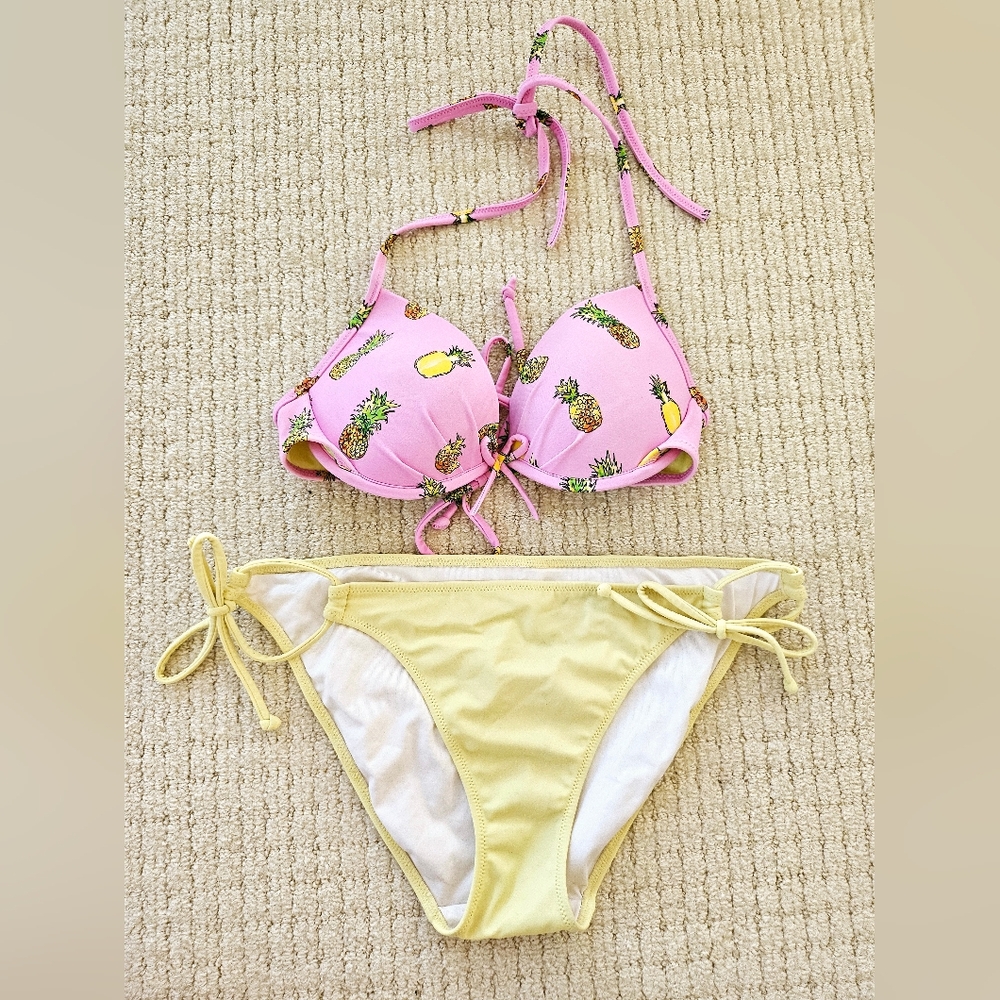 Victorias Secret Pink Pineapple Bikini Set